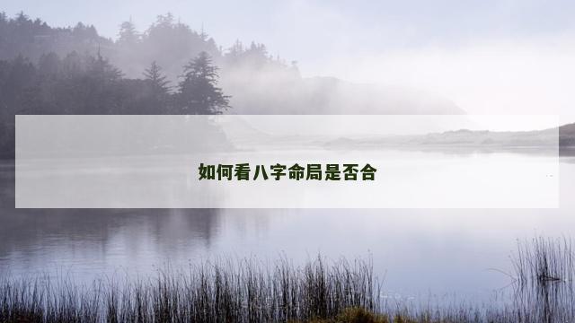 如何看八字命局是否合