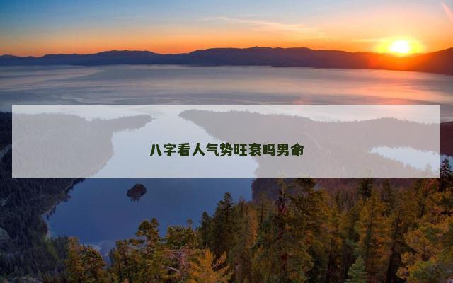 八字看人气势旺衰吗男命