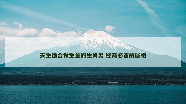 天生适合做生意的生肖男 经商必富的属相
