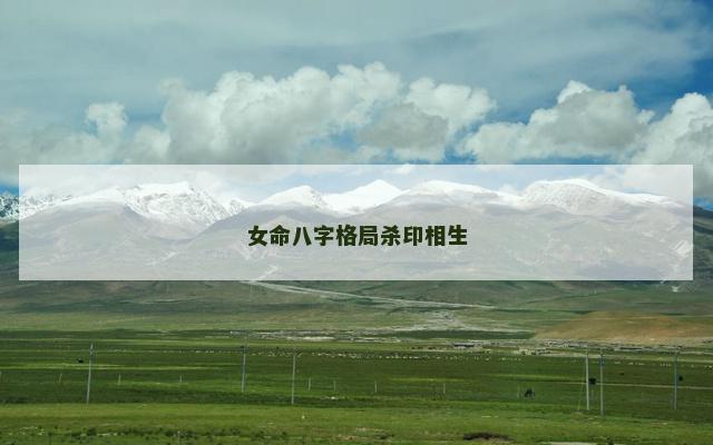 女命八字格局杀印相生