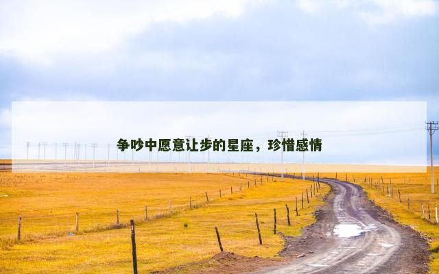 争吵中愿意让步的星座，珍惜感情