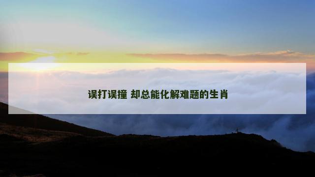 误打误撞 却总能化解难题的生肖