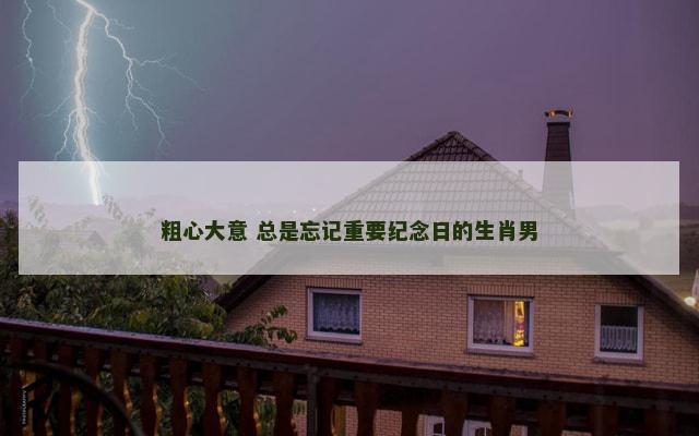 粗心大意 总是忘记重要纪念日的生肖男