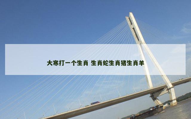 大寒打一个生肖 生肖蛇生肖猪生肖羊