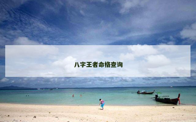 八字王者命格查询