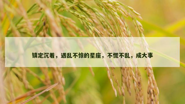 镇定沉着，遇乱不惊的星座，不慌不乱，成大事