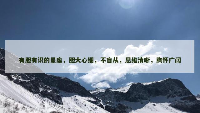 有胆有识的星座，胆大心细，不盲从，思维清晰，胸怀广阔