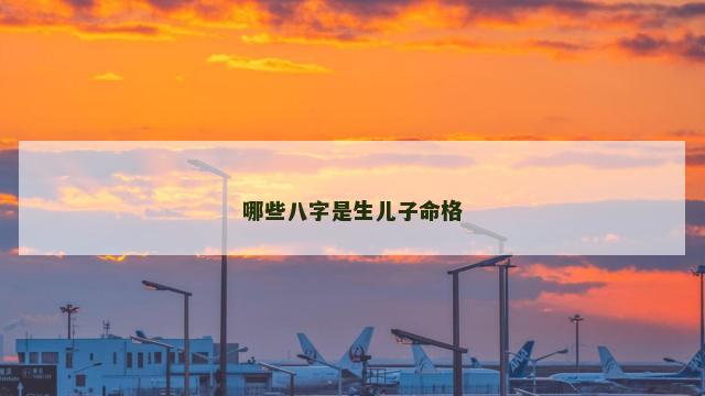 哪些八字是生儿子命格