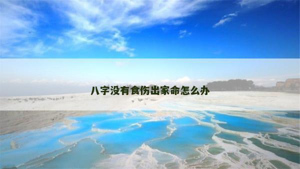 八字没有食伤出家命怎么办