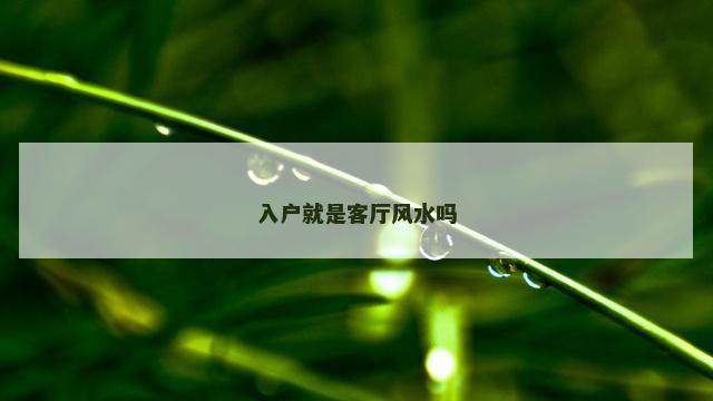 入户就是客厅风水吗