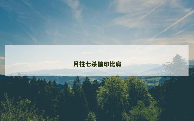 月柱七杀偏印比肩