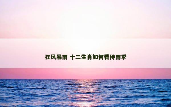 狂风暴雨 十二生肖如何看待雨季
