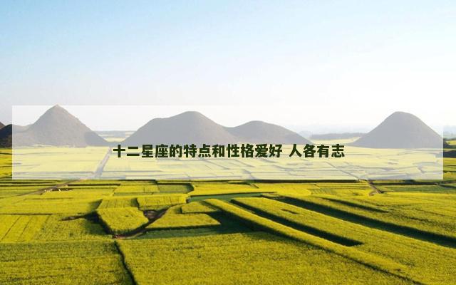 十二星座的特点和性格爱好 人各有志