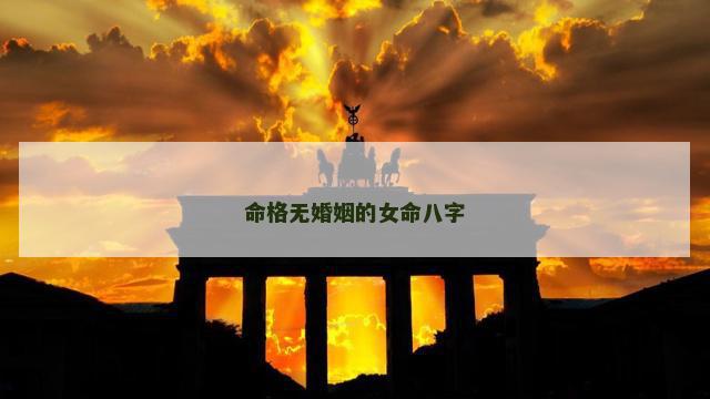 命格无婚姻的女命八字
