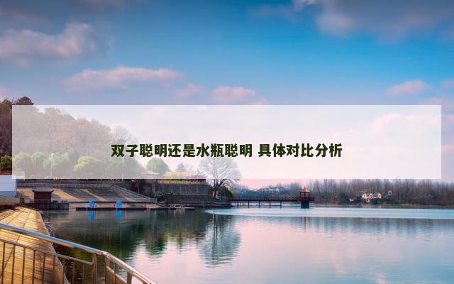双子聪明还是水瓶聪明 具体对比分析