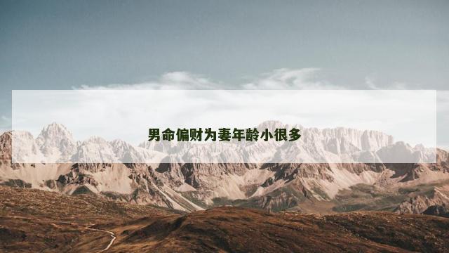 男命偏财为妻年龄小很多