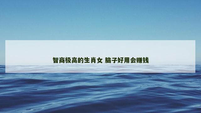 智商极高的生肖女 脑子好用会赚钱