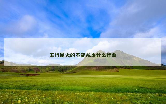 五行属火的不能从事什么行业