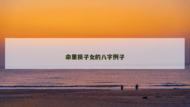 命里损子女的八字例子