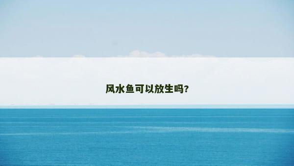 风水鱼可以放生吗?