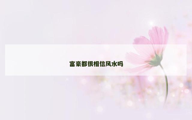 富豪都很相信风水吗