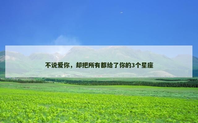 不说爱你，却把所有都给了你的3个星座