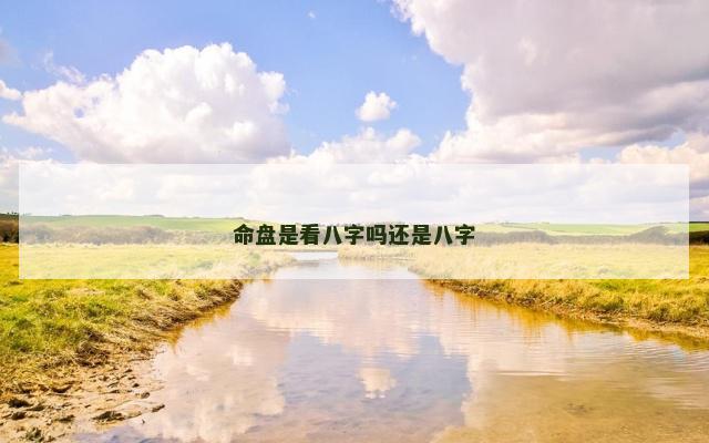 命盘是看八字吗还是八字