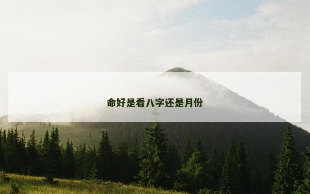 命好是看八字还是月份