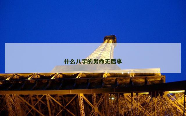 什么八字的男命无后事
