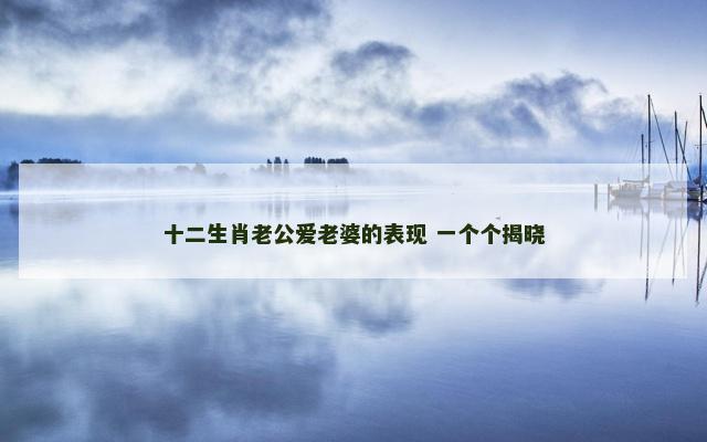十二生肖老公爱老婆的表现 一个个揭晓