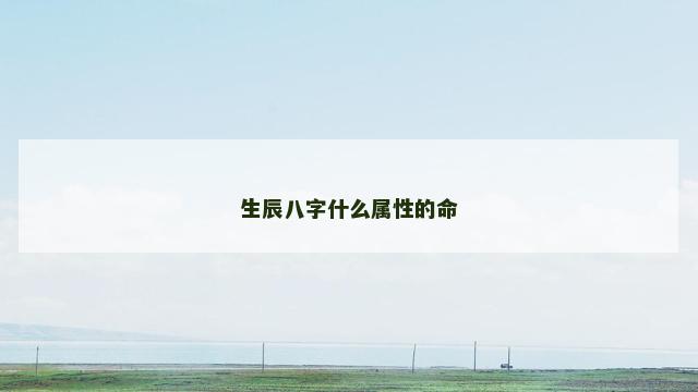 生辰八字什么属性的命