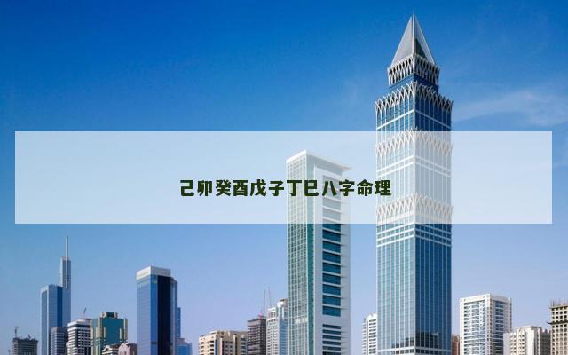 己卯癸酉戊子丁巳八字命理