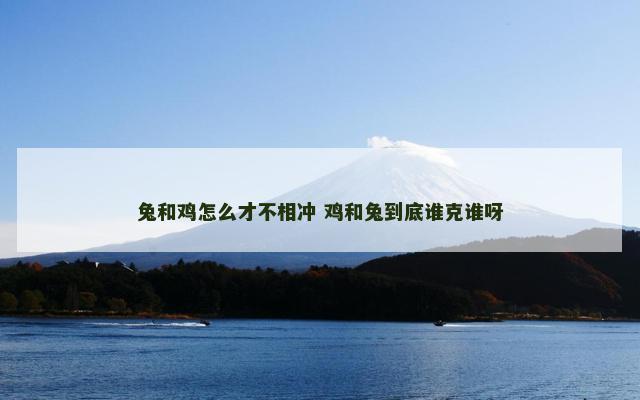 兔和鸡怎么才不相冲 鸡和兔到底谁克谁呀