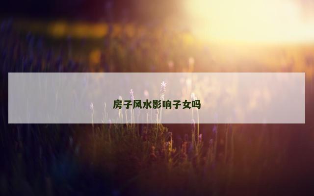 房子风水影响子女吗