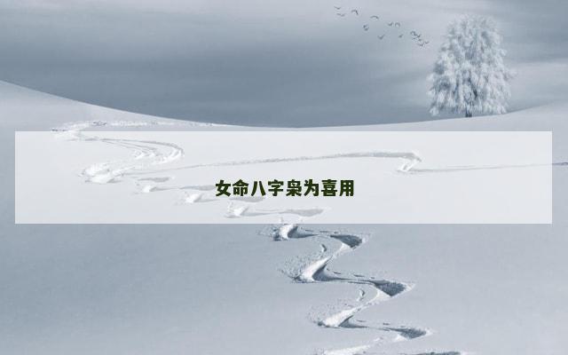 女命八字枭为喜用