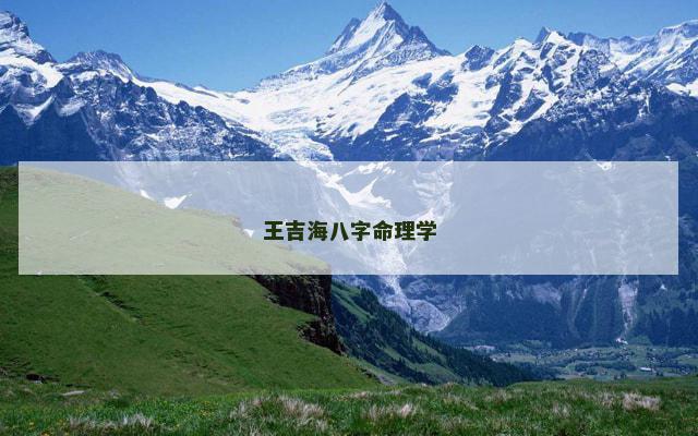 王吉海八字命理学