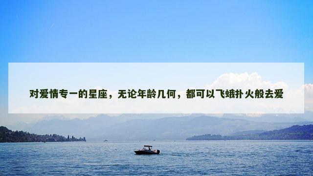 对爱情专一的星座，无论年龄几何，都可以飞蛾扑火般去爱