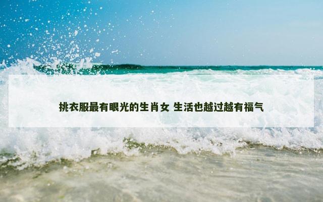 挑衣服最有眼光的生肖女 生活也越过越有福气