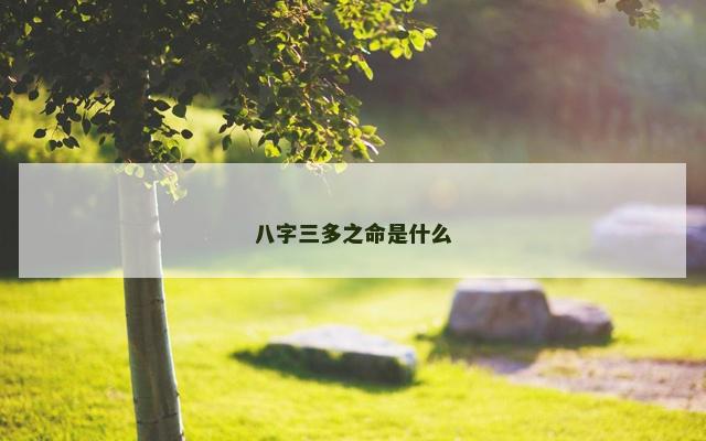 八字三多之命是什么