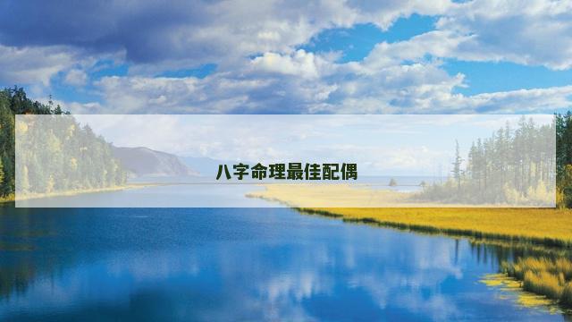八字命理最佳配偶