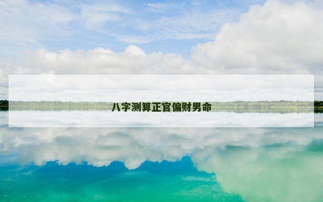 八字测算正官偏财男命