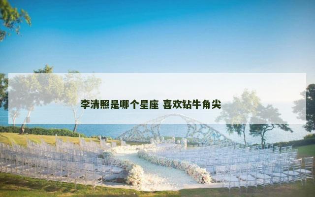 李清照是哪个星座 喜欢钻牛角尖 　　
