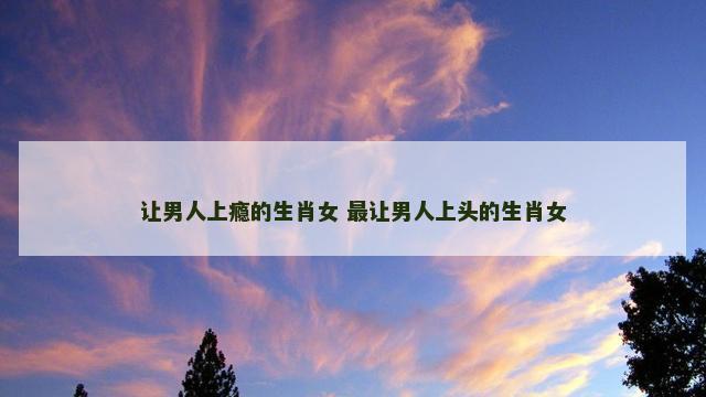 让男人上瘾的生肖女 最让男人上头的生肖女