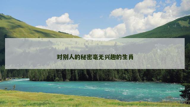 对别人的秘密毫无兴趣的生肖