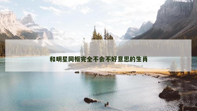 和明星同框完全不会不好意思的生肖