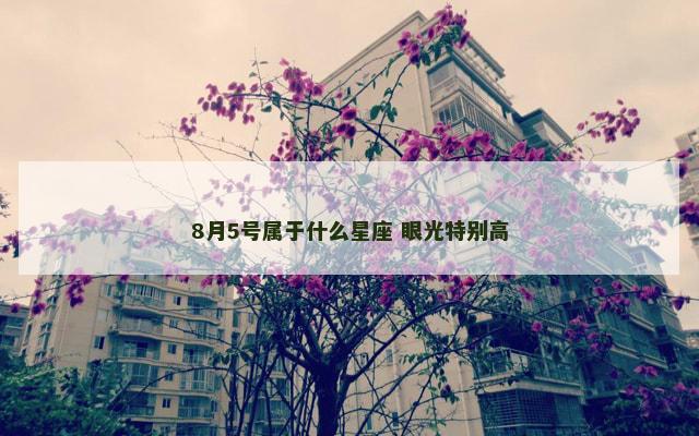 8月5号属于什么星座 眼光特别高