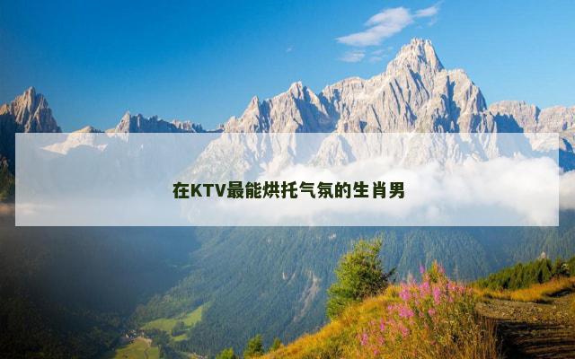 在KTV最能烘托气氛的生肖男