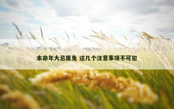 本命年大忌属兔 这几个注意事项不可犯