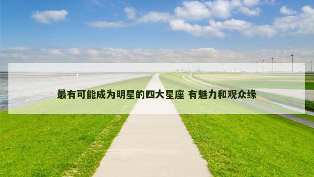 最有可能成为明星的四大星座 有魅力和观众缘
