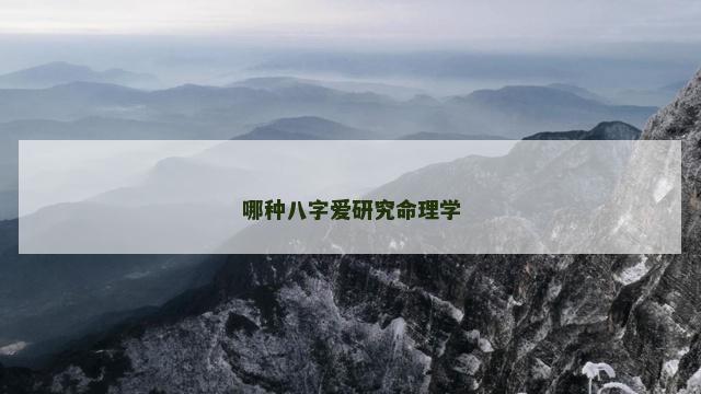 哪种八字爱研究命理学